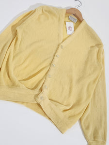 Vintage 1990s Jefflinks Yellow Knit Caridgan Sz. L