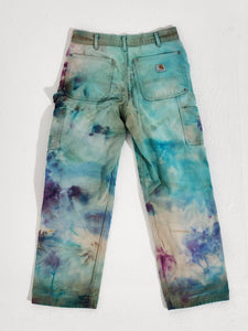 Custom Blue/Purple Tie-Dye Carhartt Jeans Sz. 30 x 28