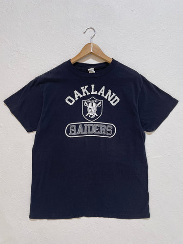 Vintage 1980s Oakland Raiders Black T-Shirt Sz. XL