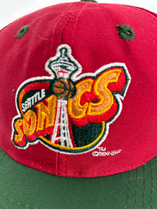Vintage 1994 Seattle Supersonics Burgundy Snapback Hat