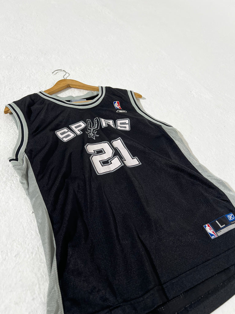 Y2k Tim Duncan San Antonio Spurs Reebok NBA Jersey Sz. L