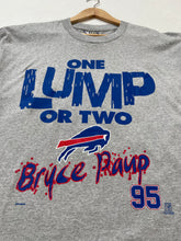 RS Vintage 1990's Buffalo Bills "One Lump Or Two" Bryce Paup T-Shirt Sz. XL