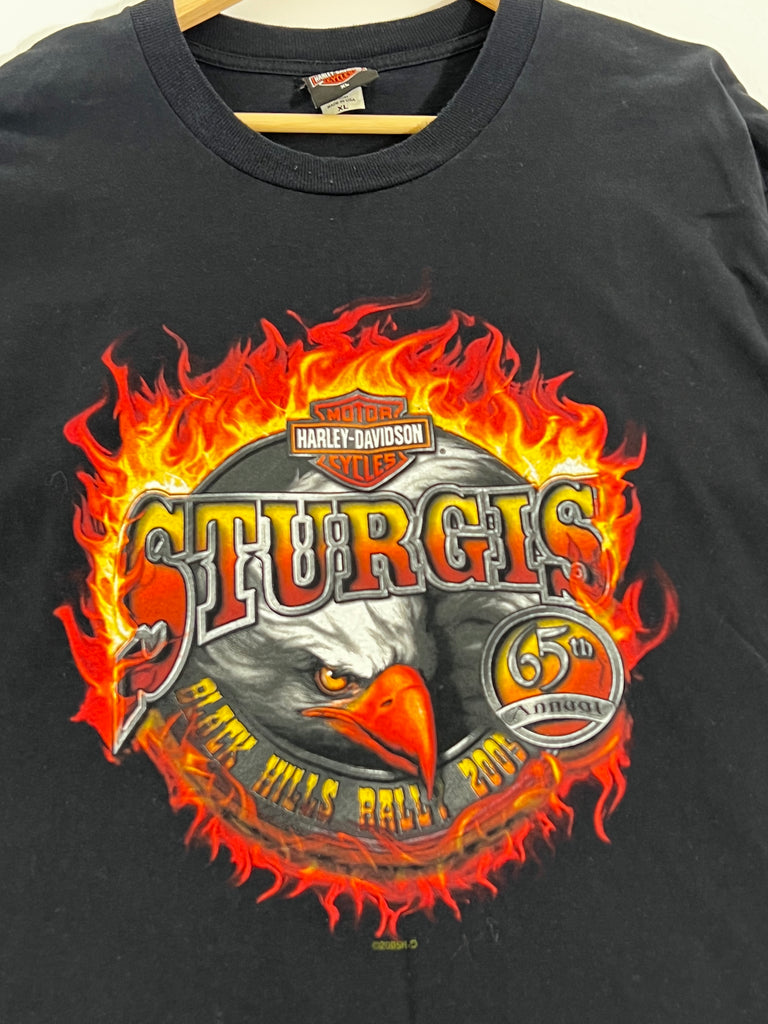 Vintage Y2K Harley Davidson 65th Annual Sturgis Black Hills Rally 2005  T-Shirt Sz. XL