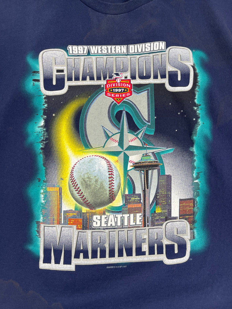 Vintage 90s White MLB Seattle Mariners 1997 Division Champs T-Shirt - Large  Cotton– Domno Vintage