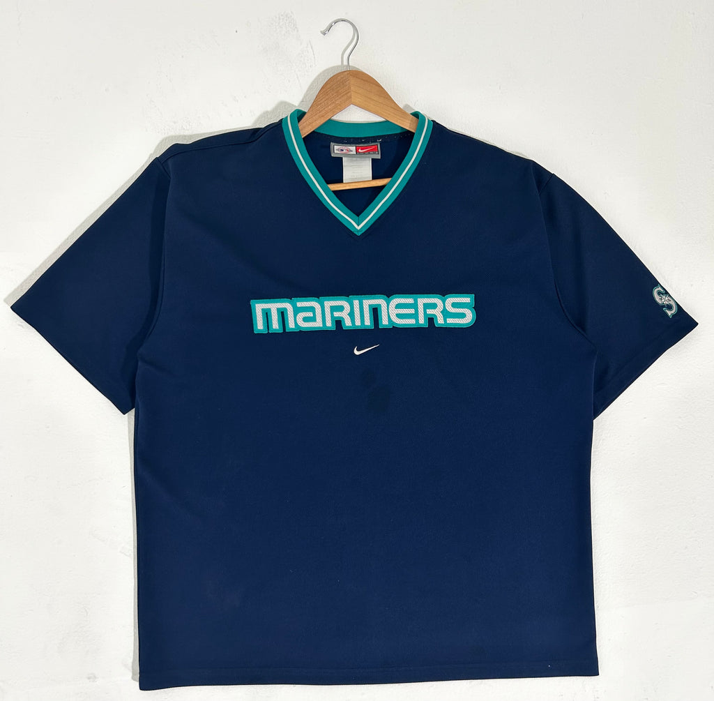 Custom Mariners V Neck Baseball Jerseys, Vintage Colors