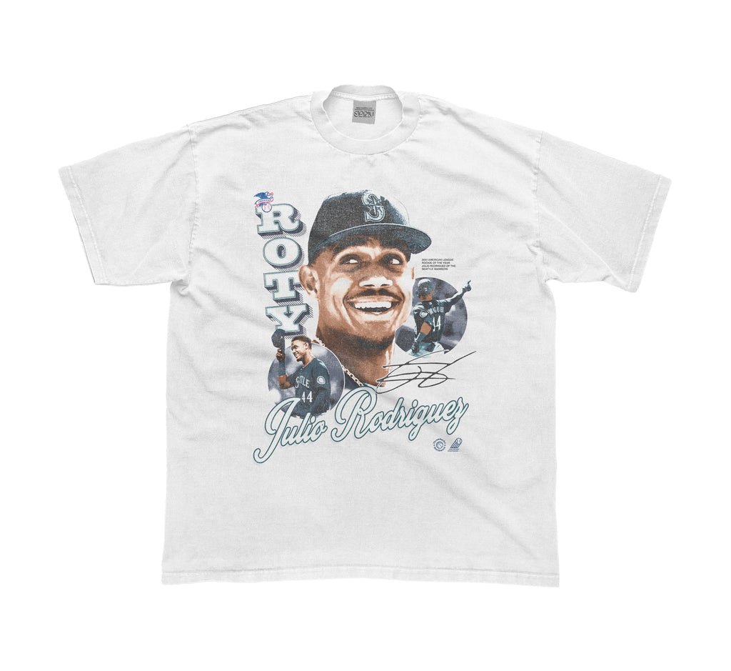 Julio Rodriguez Rookie of the Year T-Shirt J-Rod R.O.T.Y. Skyline