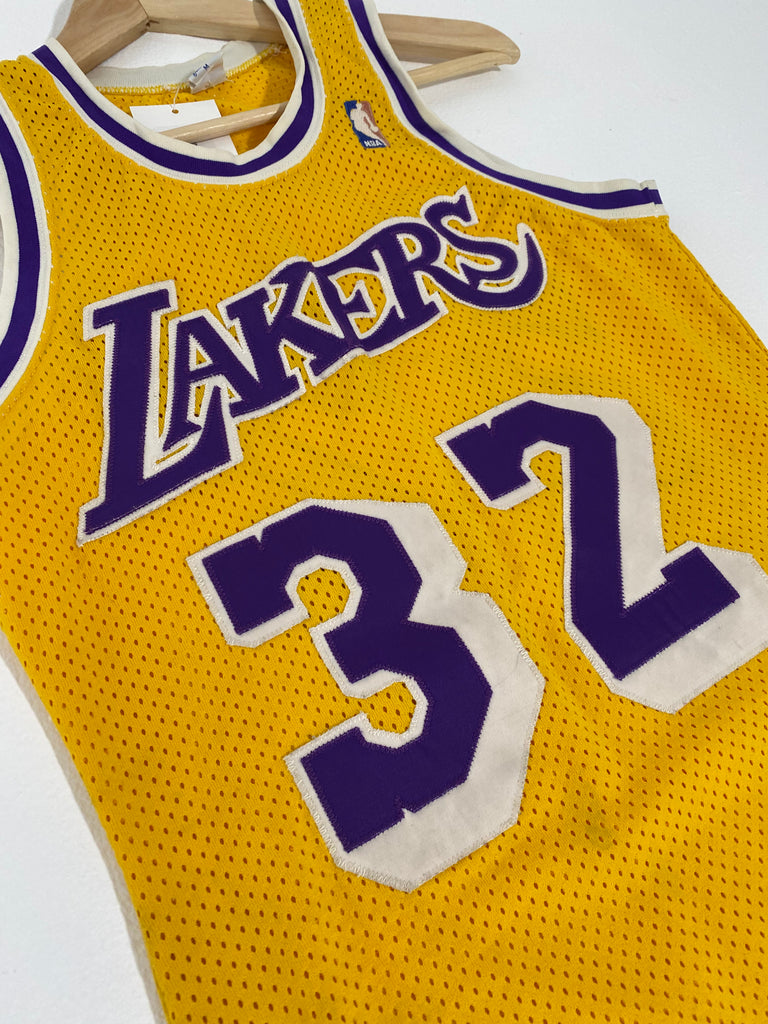 Vintage 1980's Los Angeles Lakers 'Magic Johnson' Stitched Sand-Knit J