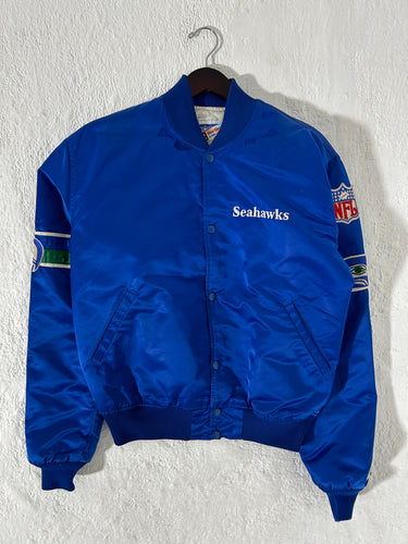 Vintage Seattle Seahawks Blue Starter Satin Jacket Sz. L