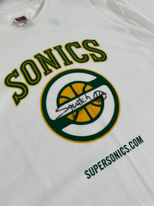 y2k SIGNED Sasquatch Seattle Supersonics T-Shirt Sz. L