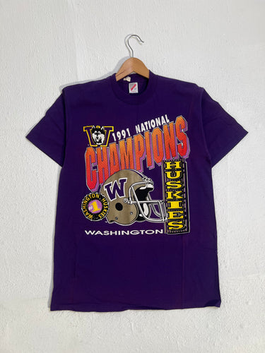 Vintage 1991 UW Huskies National Champions T-Shirt Sz. L