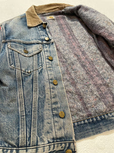 Vintage 1970s Carhartt Denim Flannel Lined Jacket Sz. S