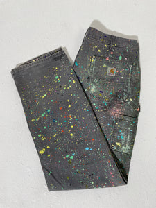 Vintage Paint Splatter Gray Carhartt Double Knee Pants Sz. 40 x 32