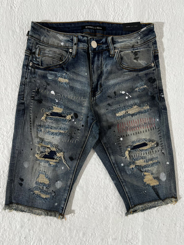Embellish Reworked Blue Wash Jean Shorts Size 28 NWT Dept1