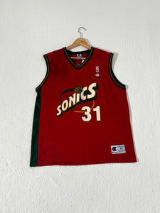 Vintage Seattle SuperSonics Brent Barry #31 Red Alt Jersey Sz. 44