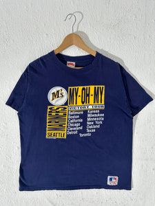 Vintage 1990s Seattle Mariners "My Oh My" Victory Tour T Shirt Size XL