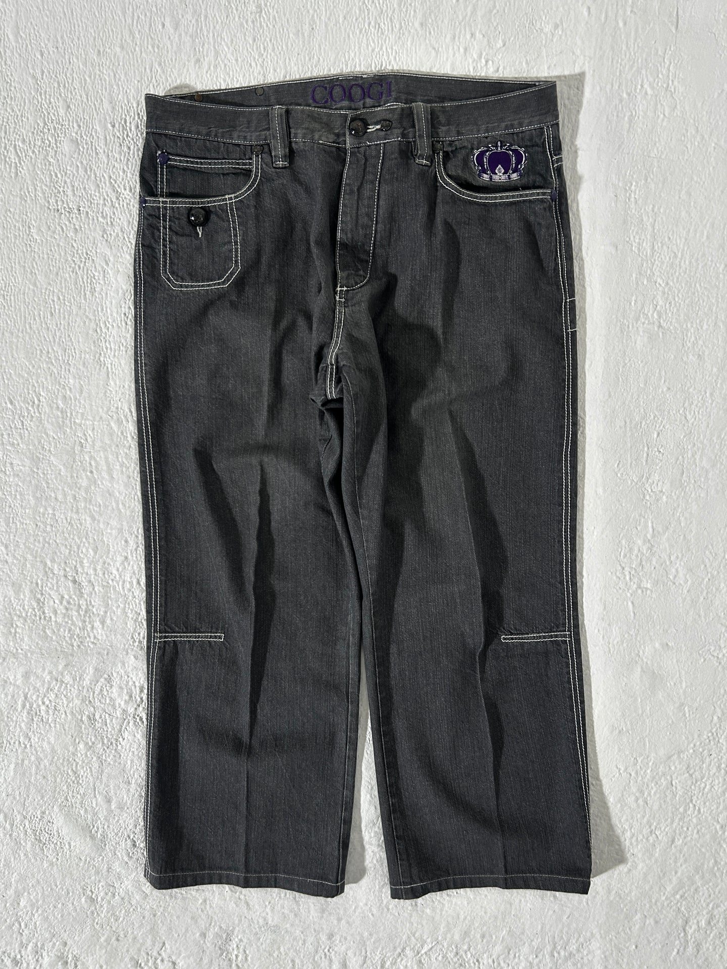 Vintage Coogi Grey & Purple Denim Jeans Sz. 38 x 34