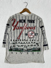 Vintage 1990 New York Yankees Long Gone Series AOP T-Shirt Sz. L