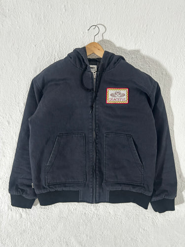 Y2k Obey Hooded Jacket Black Sz. L