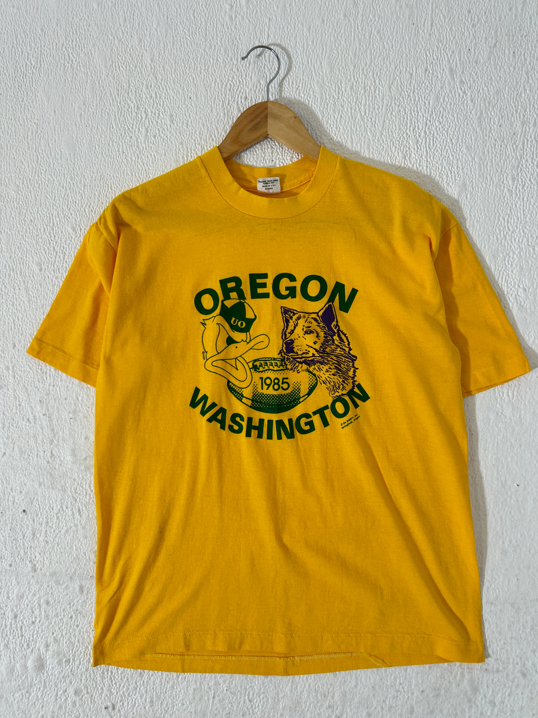 Vintage 1985 Oregon Ducks Vs Washington Huskies T-Shirt Sz. L