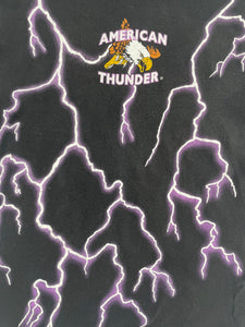 Vintage 90s American Thunder Ride The Best Shirt  SZ L Lightning Motorcycle Eagle Tshirt