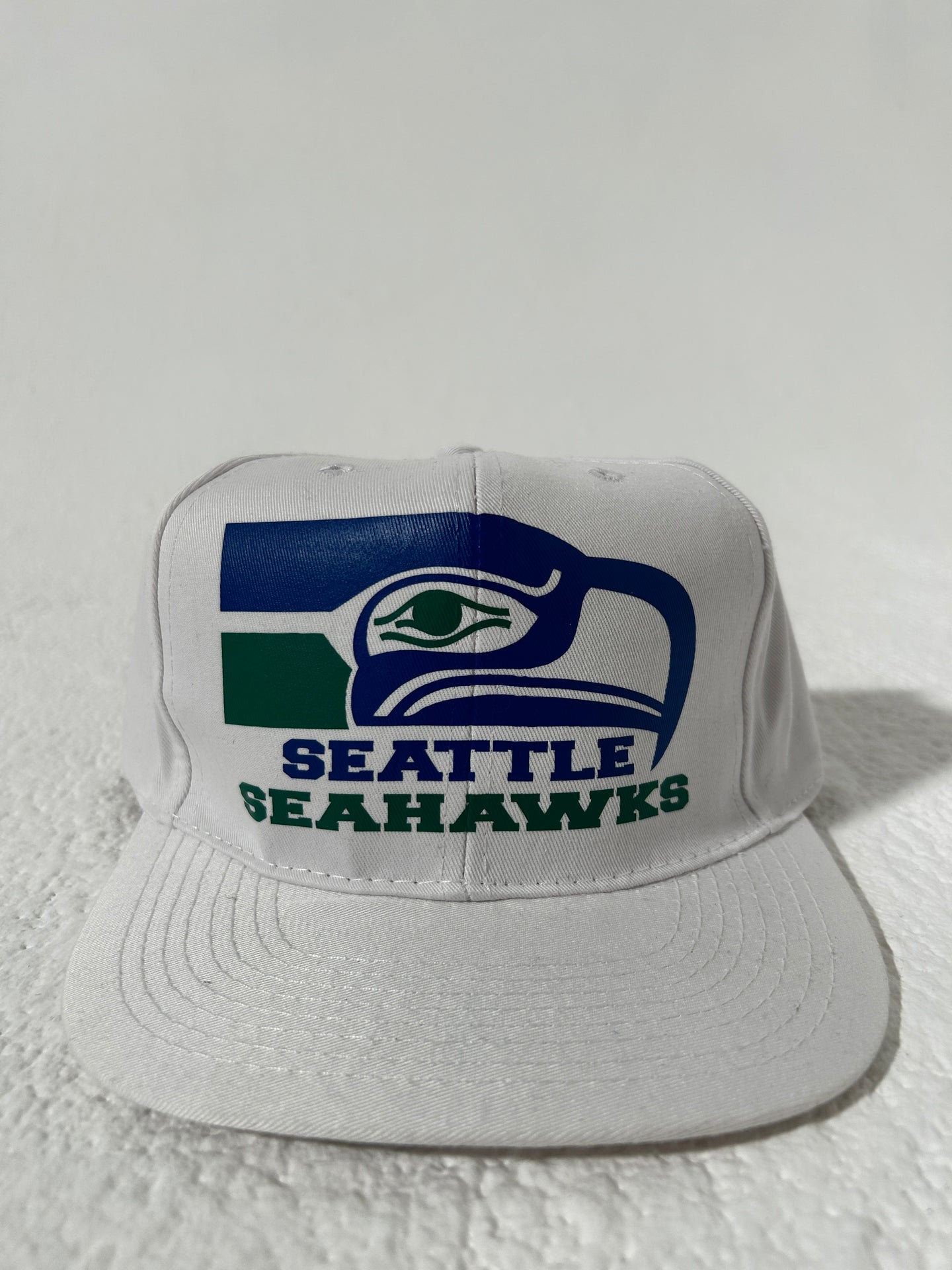 Vintage White Seattle Seahawks Snapback Hat