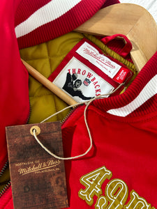 Retro Mitchell & Ness 49ers Satin Jacket Size 2XL