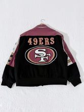 San Francisco 49ers JH Wool With Leather Sleeves SZ Large