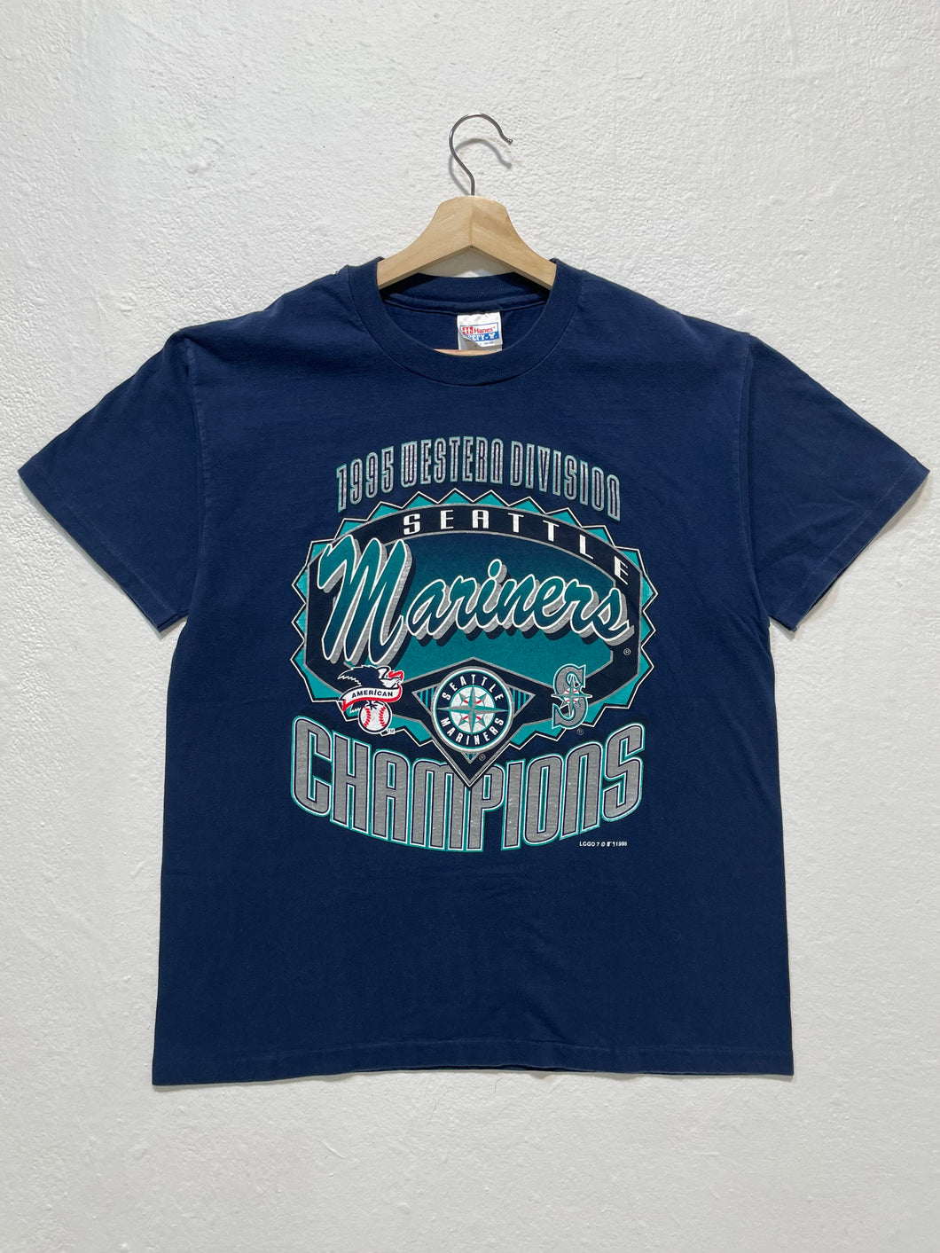 Vintage Seattle Mariners 1995 Western Division Champions T-Shirt Sz. L