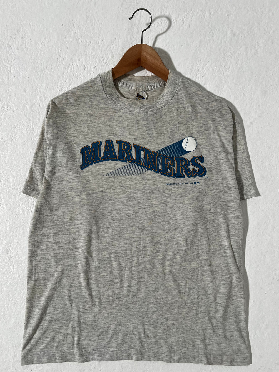 Vintage 1987 Seattle Mariners Trench T-Shirt Sz. L