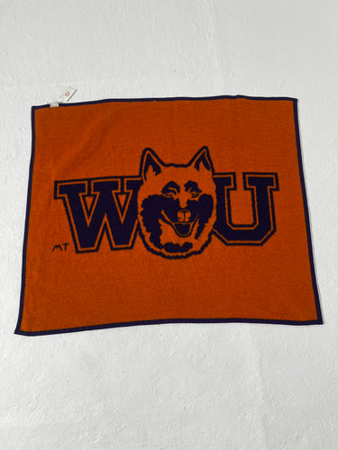 Vintage 1980's Washington Huskies Wool Blanket