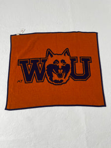 Vintage 1980's Washington Huskies Wool Blanket