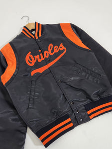 Vintage 1990's Baltimore Orioles STARTER Statin Bomber Jacket Sz. S