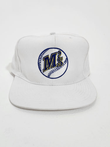 Vintage 1990's White Seattle Mariners Snapback Hat