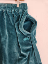 STUSSY Velour Blue/Green Drawstring Shorts Sz. L