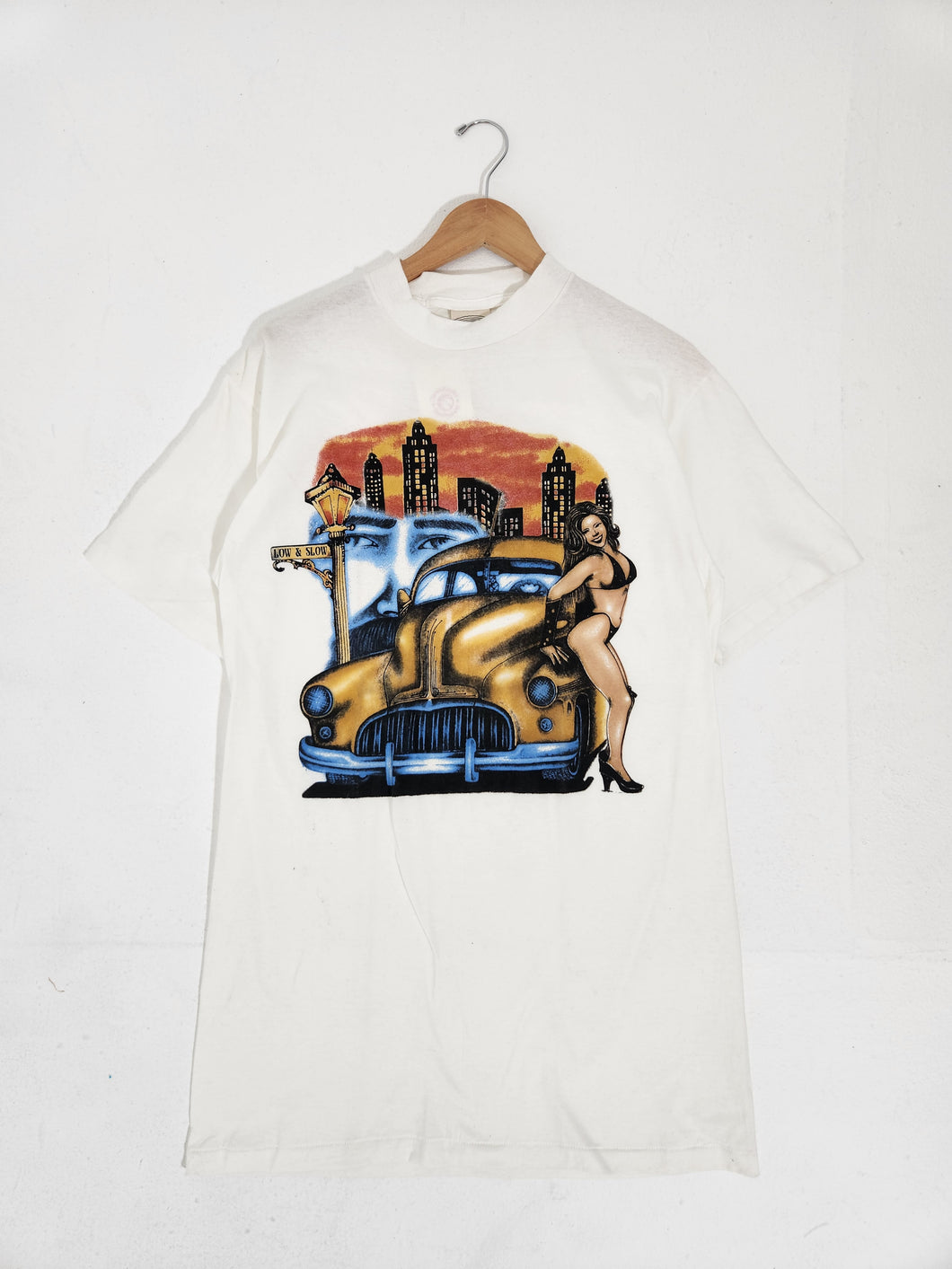 Vintage 1990's Low Rider Car Lady T-Shirt Sz. M