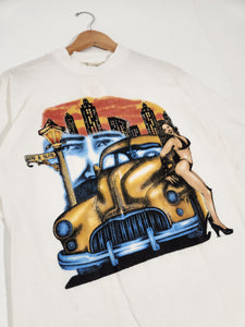 Vintage 1990's Low Rider Car Lady T-Shirt Sz. M