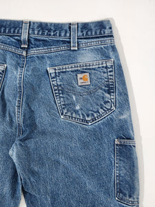 Vintage 1990's Blue Denim Double Knee CARHARTT Jean Sz. 36 x 32