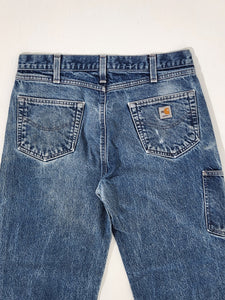 Vintage 1990's Blue Denim Double Knee CARHARTT Jean Sz. 36 x 32