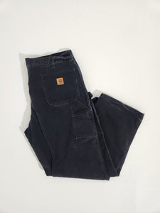 Vintage 1990's CARHARTT Black Demin Cargo Jeans Sz. 38 x 32