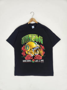 Vintage 1990's SALEM University of Oregon Football 1995 Rose Bowl T-Shirt Sz. L