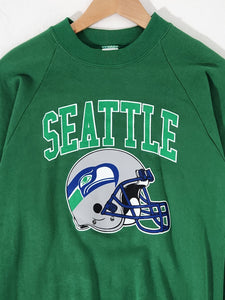 Vintage 1990's NWT Seattle Seahawks Helmet Crewneck Sweatshirt Sz. M