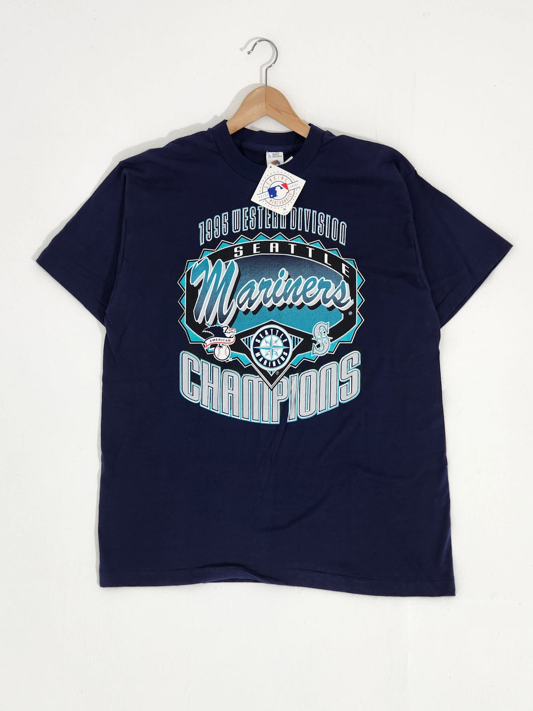 Vintage 1990's MLB NWT Seattle Mariners 1995 Western Division Champs T-Shirt Sz. XL