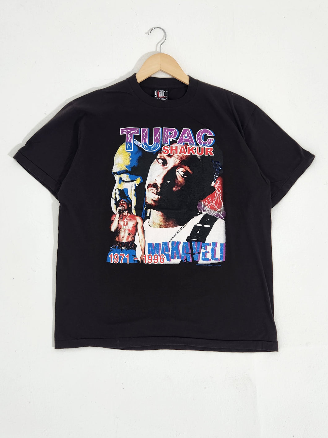 Vintage 1990's Bootleg AOP Tupac Shakur T-Shirt Sz. XL