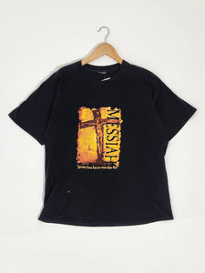 Vintage Y2K Jesus Messiah "Greater Love has no Man than this" T-Shirt Sz. L