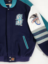 Vintage 1990's JH Design MLB Seattle Mariners Leather Varsity Jacket Sz. XXL