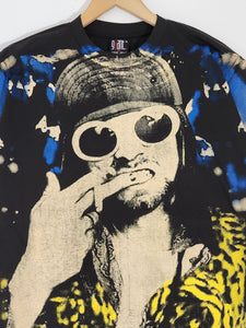 Vintage 1990's Nirvana Kurt Cobain AOP Bootleg Graphic T-Shirt Sz. XL