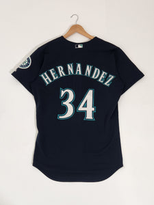 Youth Felix Hernandez Navy Seattle Mariners Official Cool Base Player Jersey