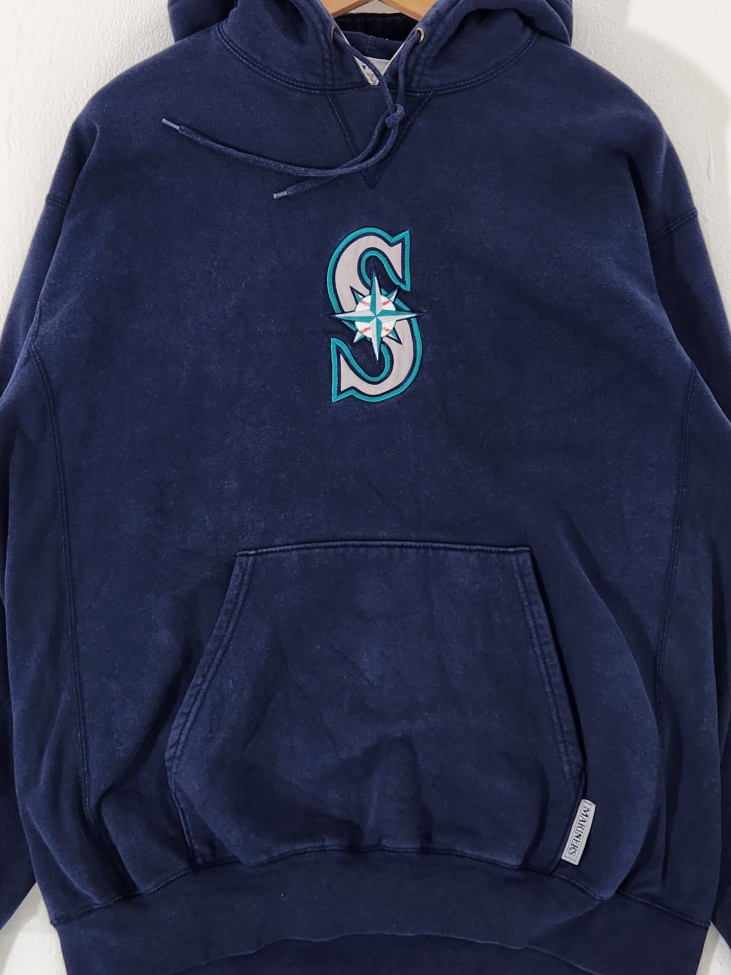 Men's Profile Navy Seattle Mariners Big & Tall Contrast Short Sleeve Pullover Hoodie