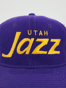 Vintage 1990's NBA Utah Jazz Script Sports Specialties Wool Snapback Hat