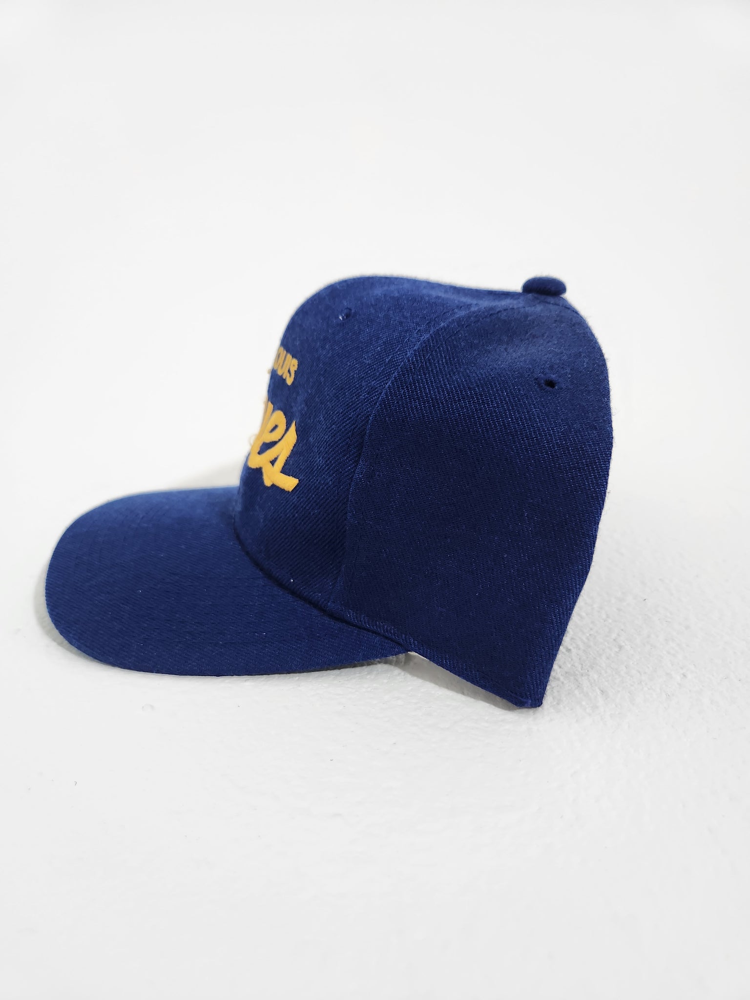 Men's St. Louis Blues Mitchell & Ness Navy/Gold Vintage Script Snapback Hat